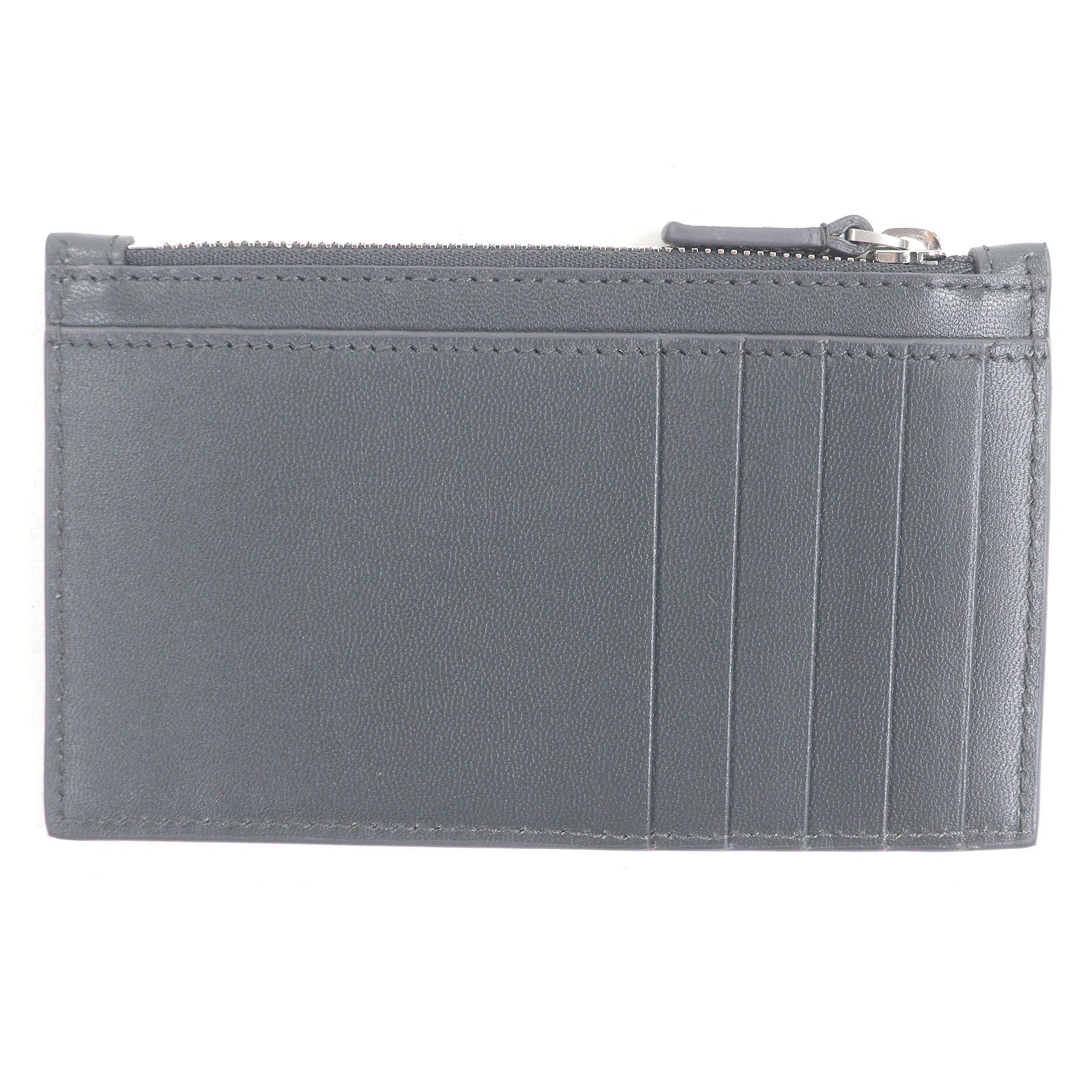 極美品□BALENCIAGA バレンシアガ 594311 ロゴ入り レザー ジップ