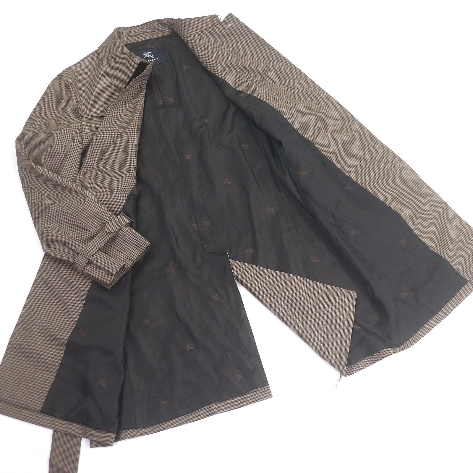 美品□BURBERRY LONDON バーバリーロンドン ウール100% 千鳥格子 総柄