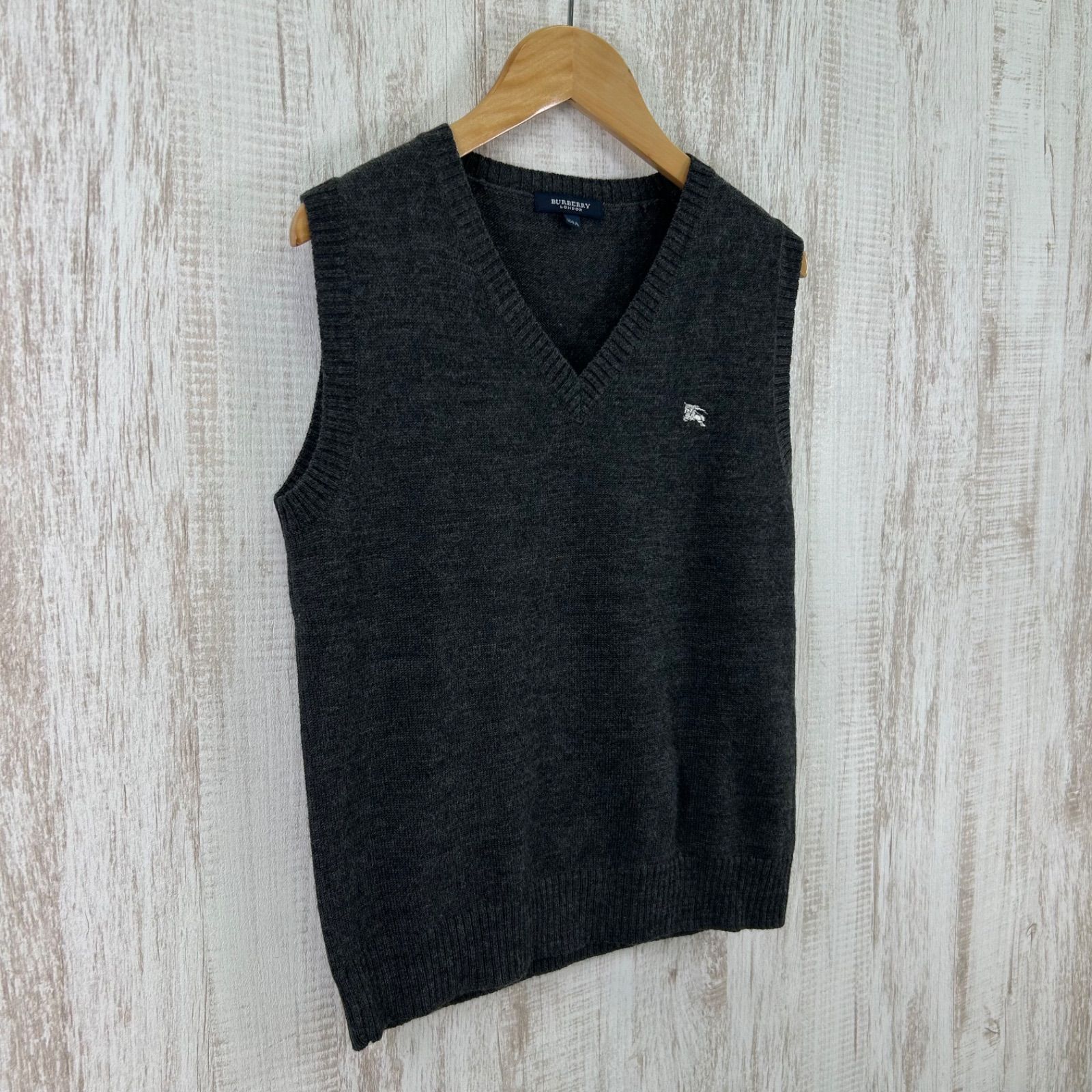 BURBERRY LONDON バーバリーロンドン ホースロゴ刺繡 Vネック ウール