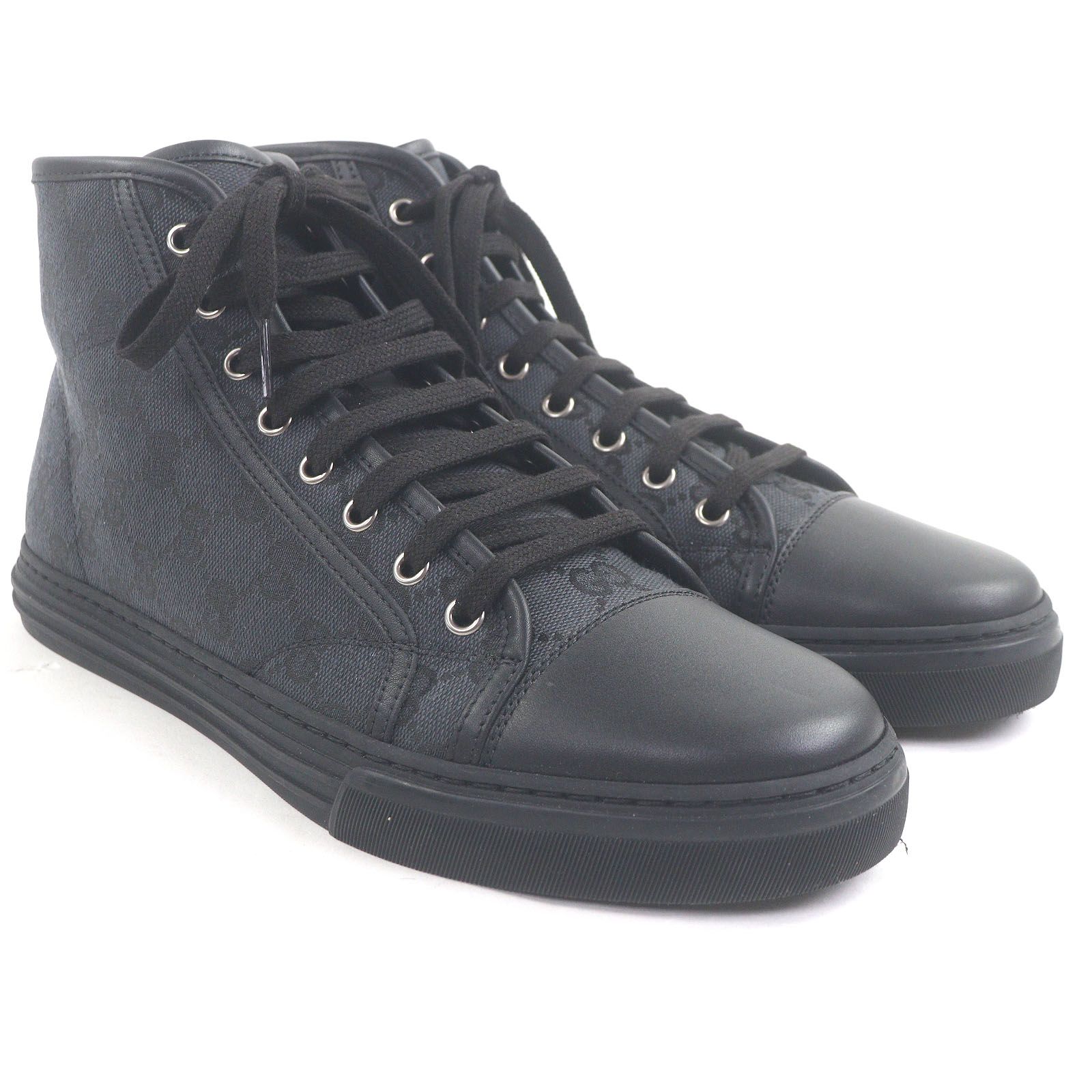 極美品□GUCCI グッチ 426188 一部レザー使い GGロゴ総柄 ハイカット