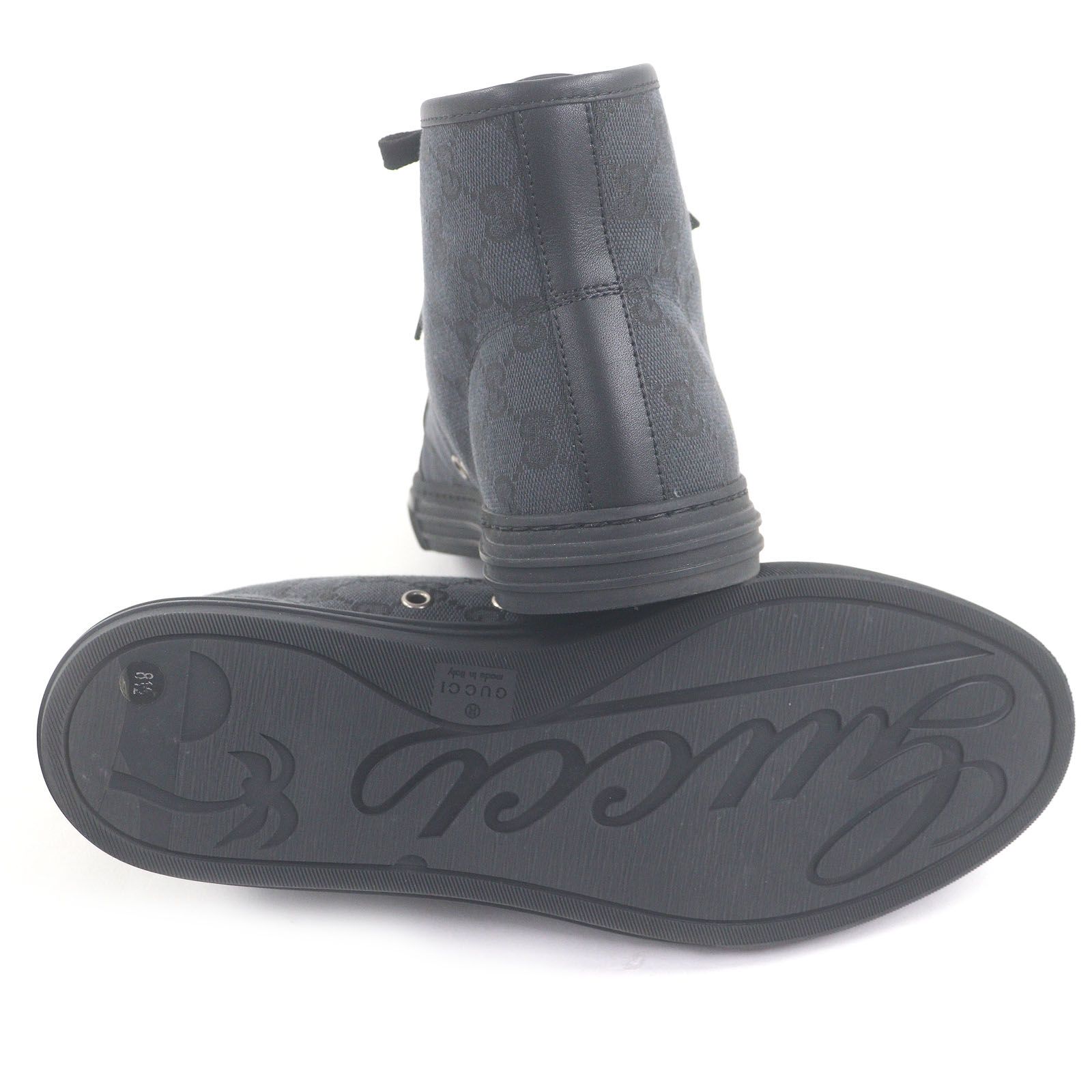 【美品・箱付き】グッチ　　GG柄　レザー　426189 スニーカー 極美品□GUCCI グッチ 426188 一部レザー使い GGロゴ総柄 ハイカット