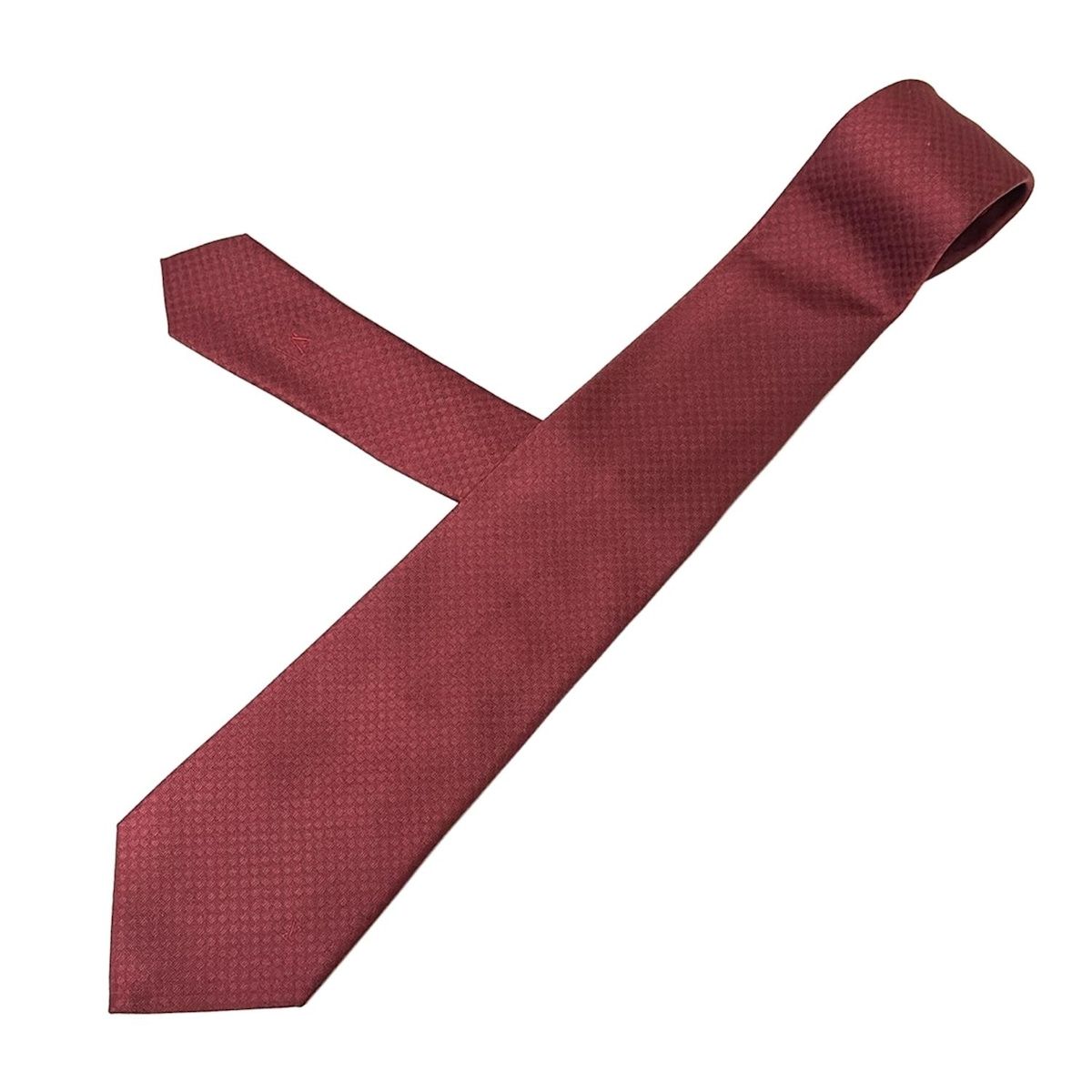 LOUIS VUITTON ルイヴィトン ネクタイ メンズ クラヴァット マイクロダミエ M 70942 ボルドー