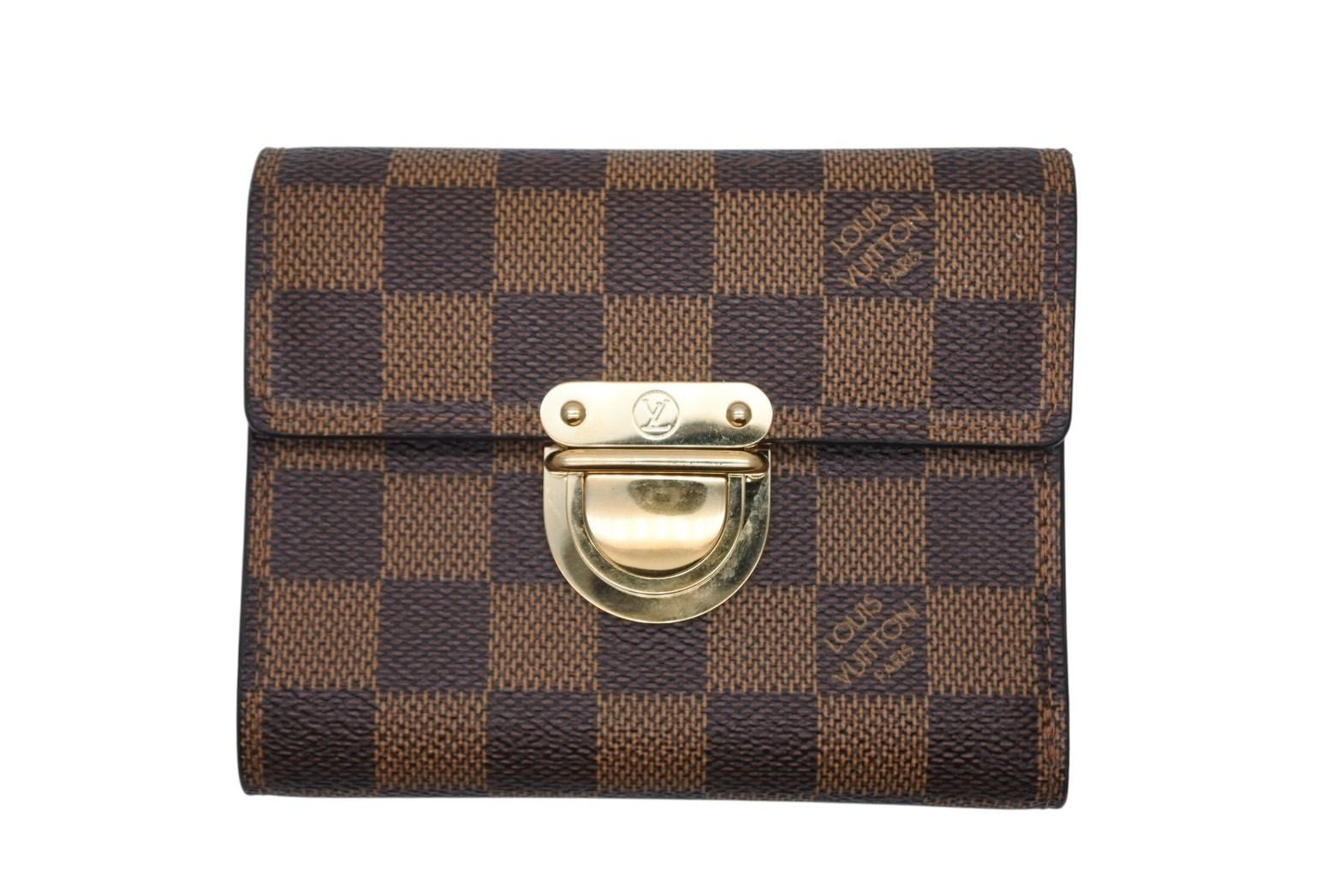 LOUIS VUITTON ルイヴィトン ポルトフォイユ コアラ M 60005 ダミエ ブラウン PVC ヌメ革 4 b 009765