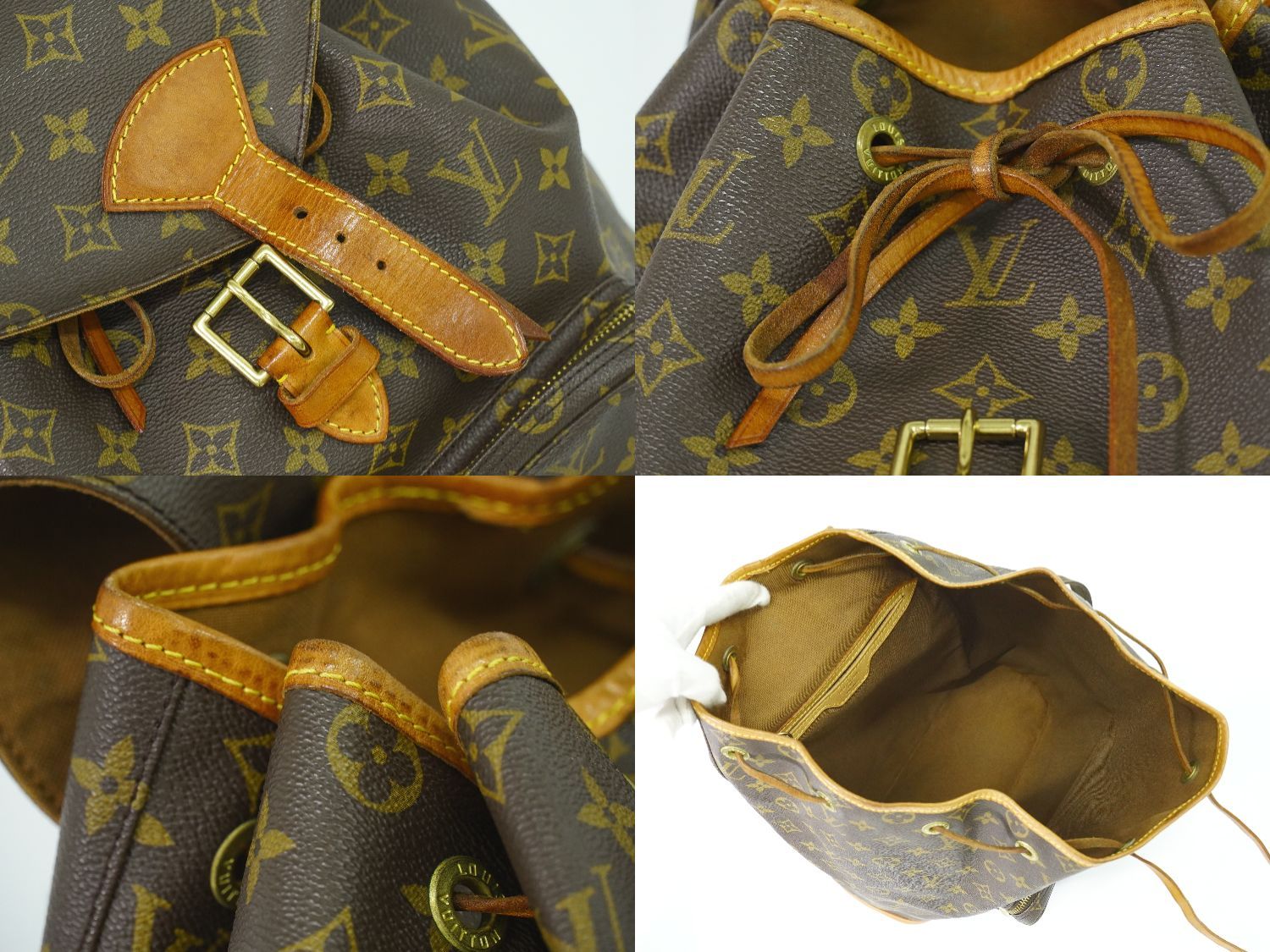 本物 ルイヴィトン LOUIS VUITTON LV モンスリ GM モノグラム リュック