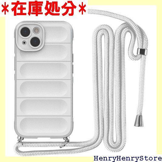 iPhone 14 用 ケース 耐衝撃 肩掛け 斜めかけ 首掛け 縄掛け カバー スマホケース シリコン TPU ストラップ付き 軽量 指紋防止 滑り止め 落下防止 衝撃吸収 ワイヤレス充電対応 6 1インチ アイフォ け ホワイト 474