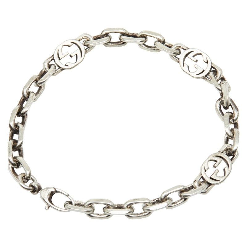 グッチ インターロッキングG ブレスレット 19 SV 925 シルバー メンズ GUCCI 1 0244133