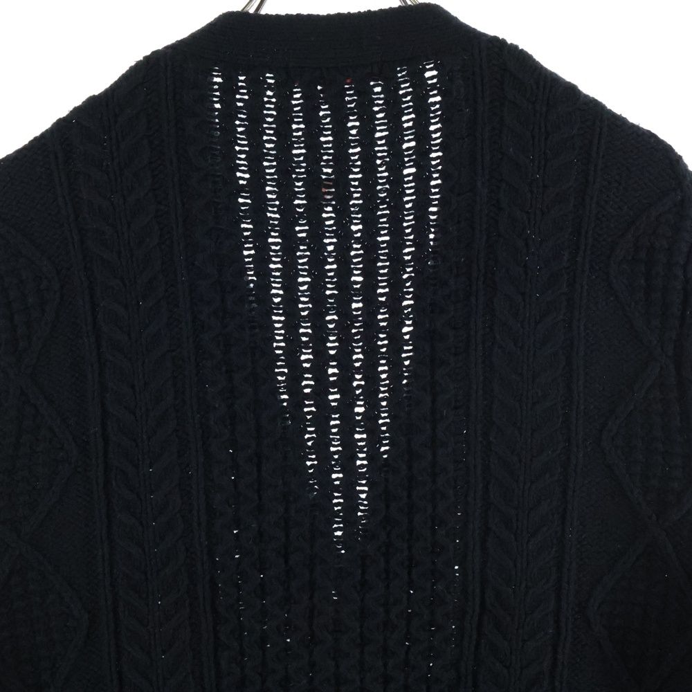 【美品】supreme 黒ケーブルニットカーディガン　L Supreme Textured Knotted Cardigan Black