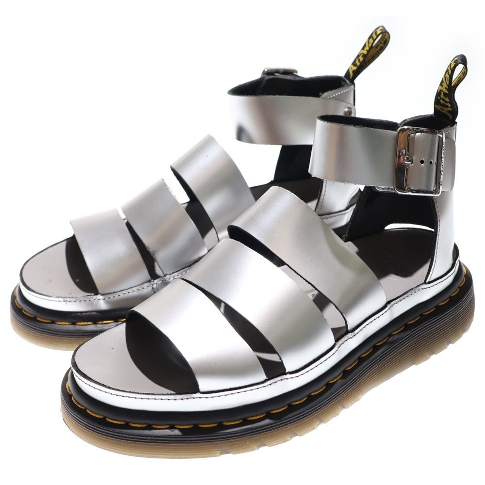 Dr.Martens ドクターマーチン 2 クラリッサ メタリック加工 レザーストラップ サンダル レディース シルバー