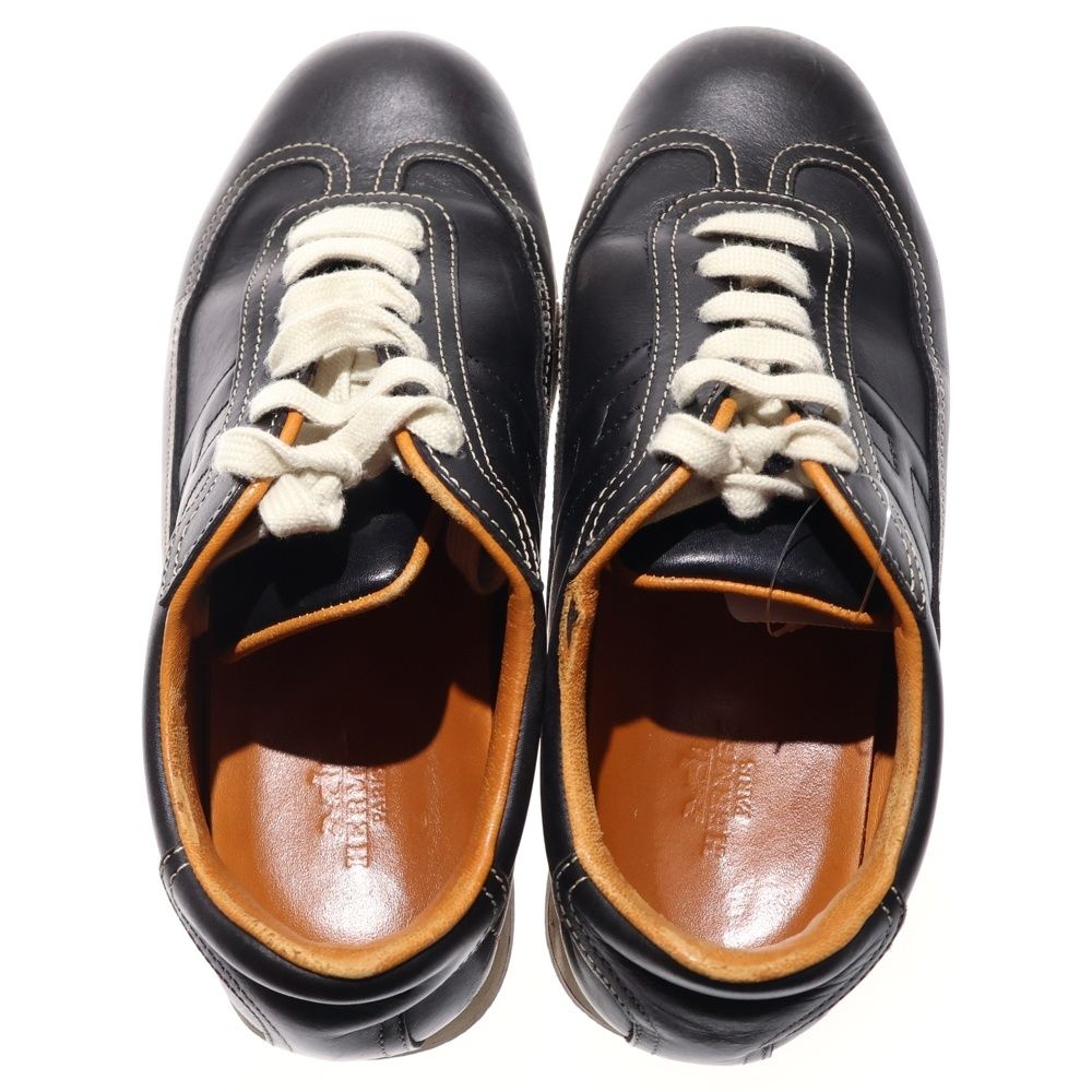 HERMES (エルメス) クイック Hロゴ レザー ローカットシューズ