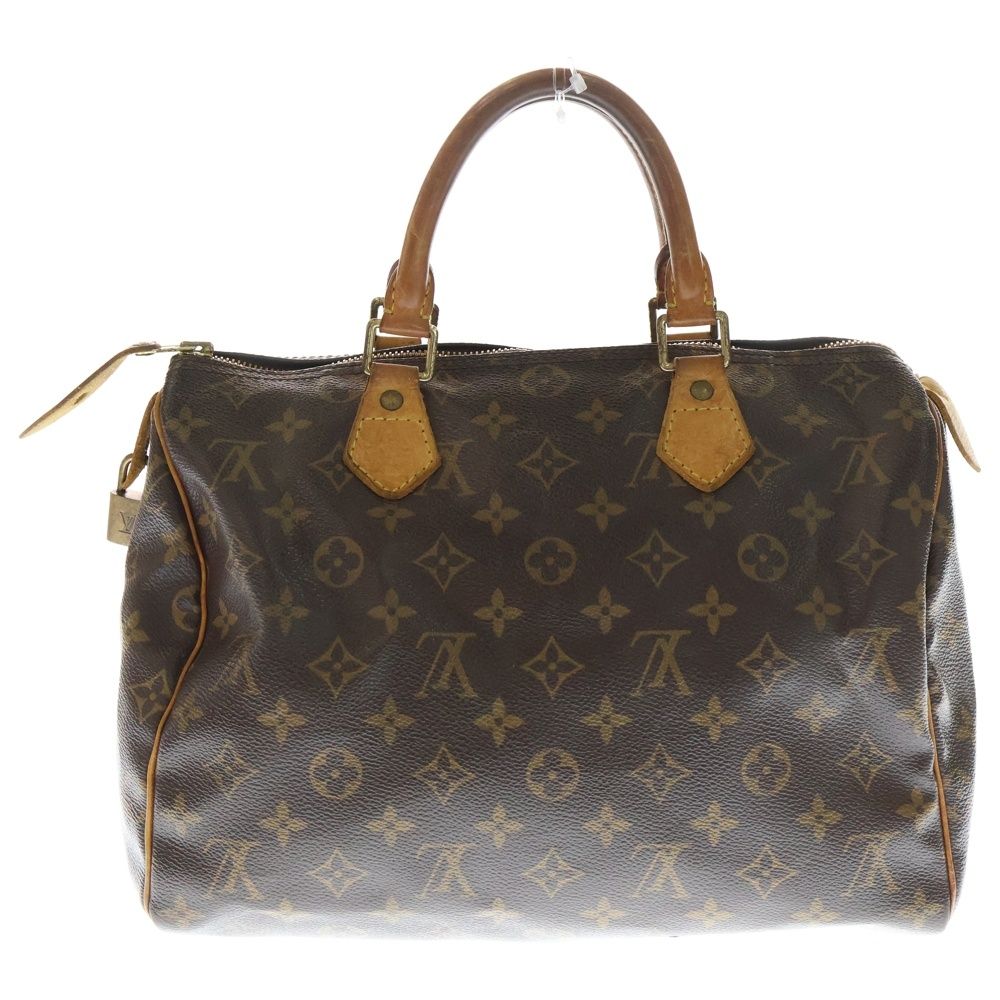 LOUIS VUITTON ルイヴィトン モノグラム スピーディ30 ハンドバッグ ミニボストンバッグ ブラウン レザー PVC M 41108 ゴールド金具