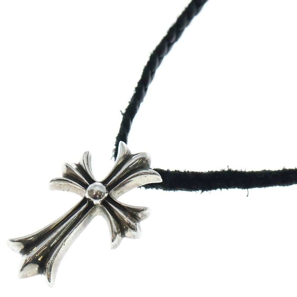 CHROME HEARTS クロムハーツ CH CRS SML CL スモールCHクロス レザーブレイド ネックレス シルバー ブラック BCA 217