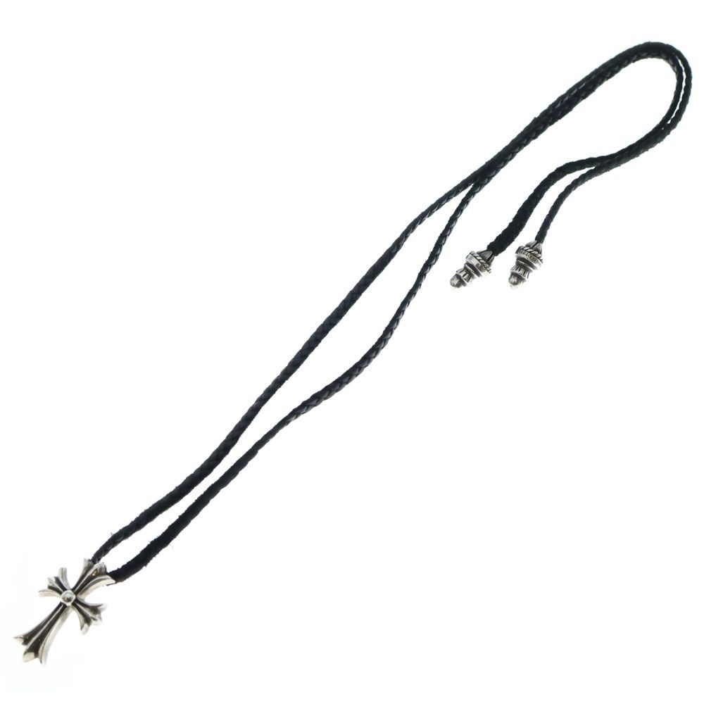 CHROME HEARTS クロムハーツ CH CRS SML CL スモールCHクロス レザーブレイド ネックレス シルバー ブラック BCA 217