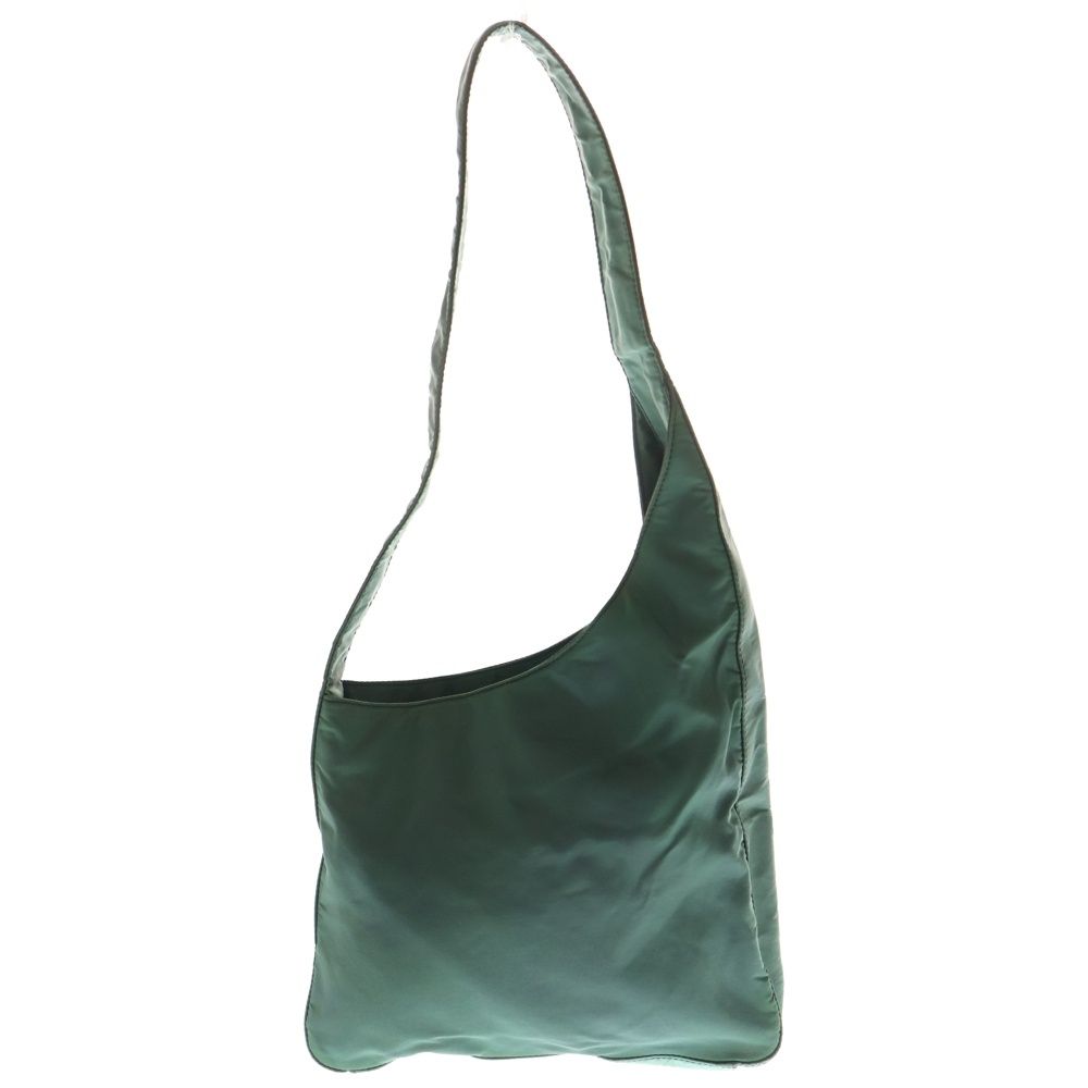 PRADA プラダ 三角ロゴ ナイロン アシンメトリー バッグ グリーン