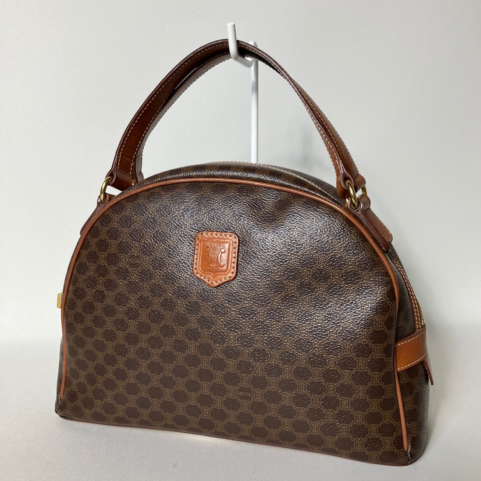 2510-295｜セリーヌ ハンドバッグ ブラウン マカダム柄 トリオンフ