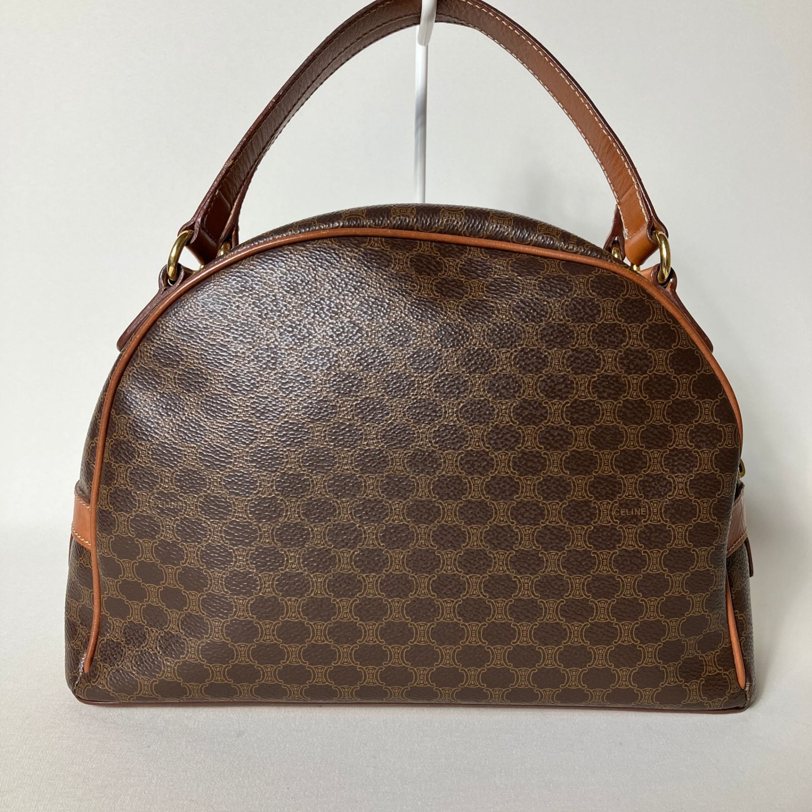 2510-295｜セリーヌ ハンドバッグ ブラウン マカダム柄 トリオンフ