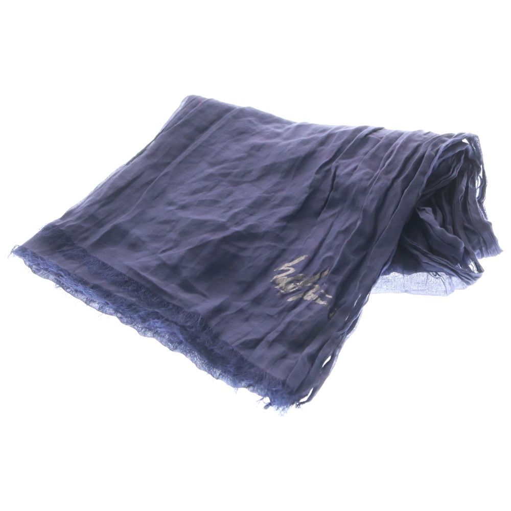 Yohji Yamamoto POUR HOMME ヨウジヤマモト プールオム SAMPLE シルク混 大判ストール ネイビー HO L 07 436