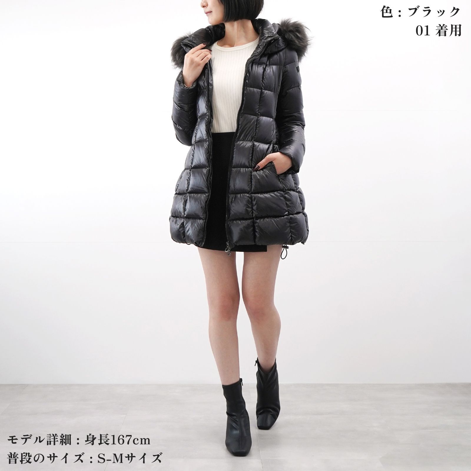 新品同様＋】TATRAS NEMA ファー付き ダウンジャケット BLACK - メルカリ