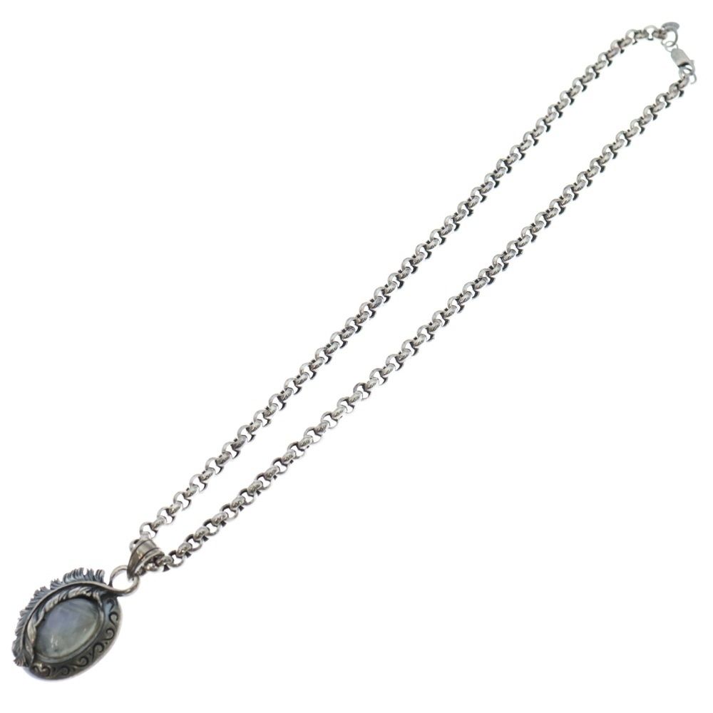 SAAD サード フェザー ストーン ペンダント トップ レインボームーン