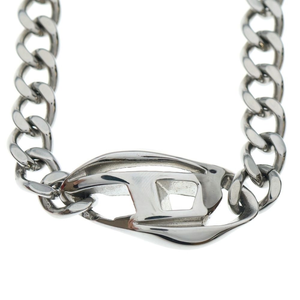 DIESEL (ディーゼル) Dロゴ チェーン ネックレス スチール シルバー