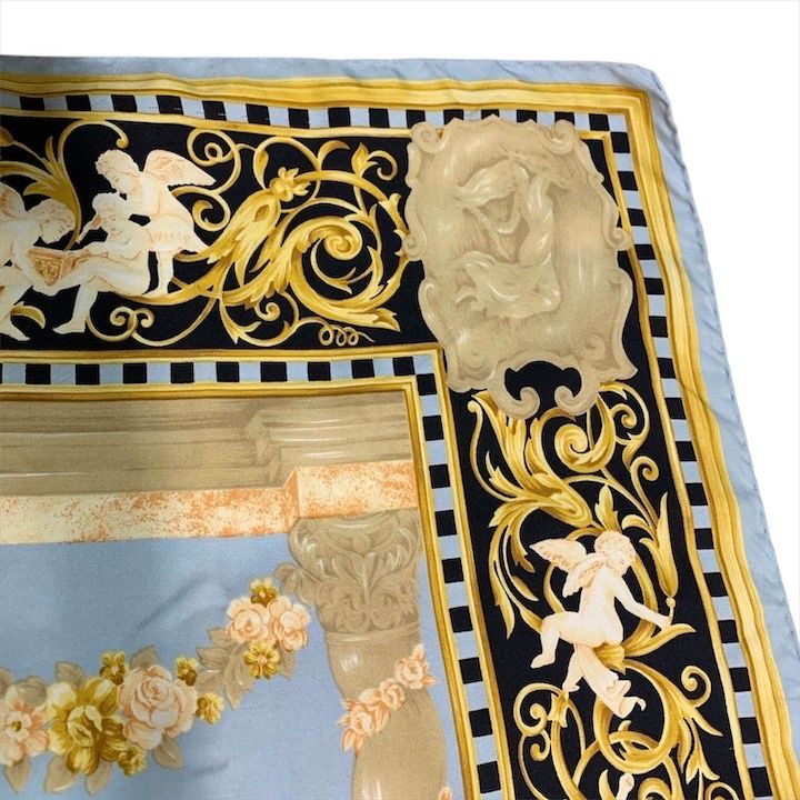 良品 FENDI フェンディ スカーフ シルク100％ 絹 ファッション小物