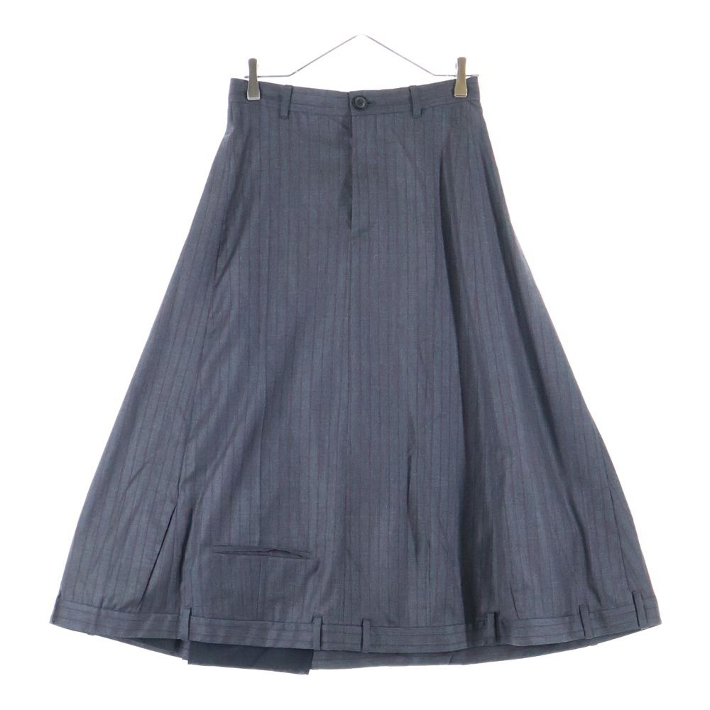 バレンシアガ 23 AW Striped Virgin Wool Skirt ストライプドバージンウールスカート グレー レディース 768732 TPT 05