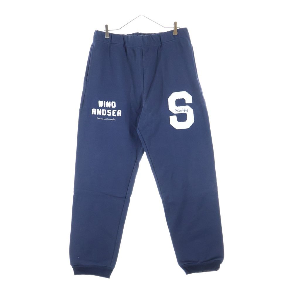 WIND AND SEA ウィンダンシー BEYOUTH ロゴ刺繍 スウェット パンツ ネイビー WDS-BYT-RS-09