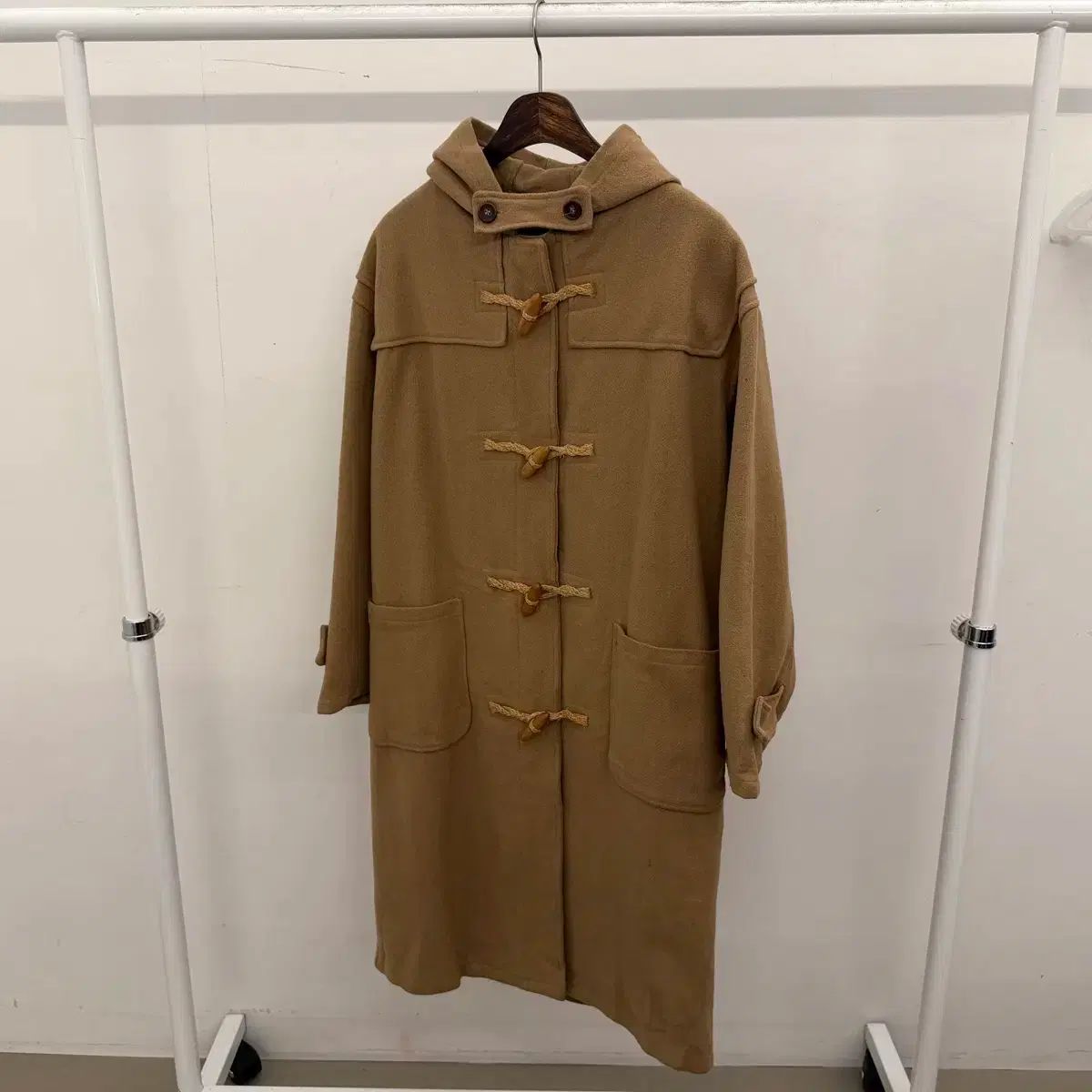 usa モノグラム ウール フーディー ダッフルコート