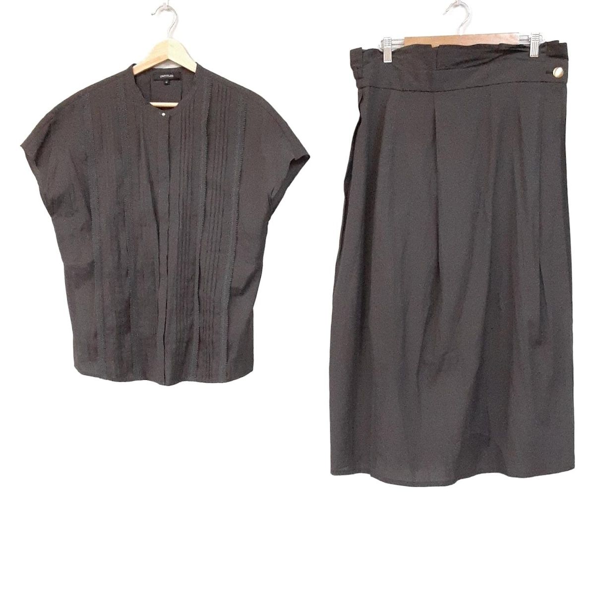 UNTITLED アンタイトル スカートセットアップ レディース ダークグレー レース