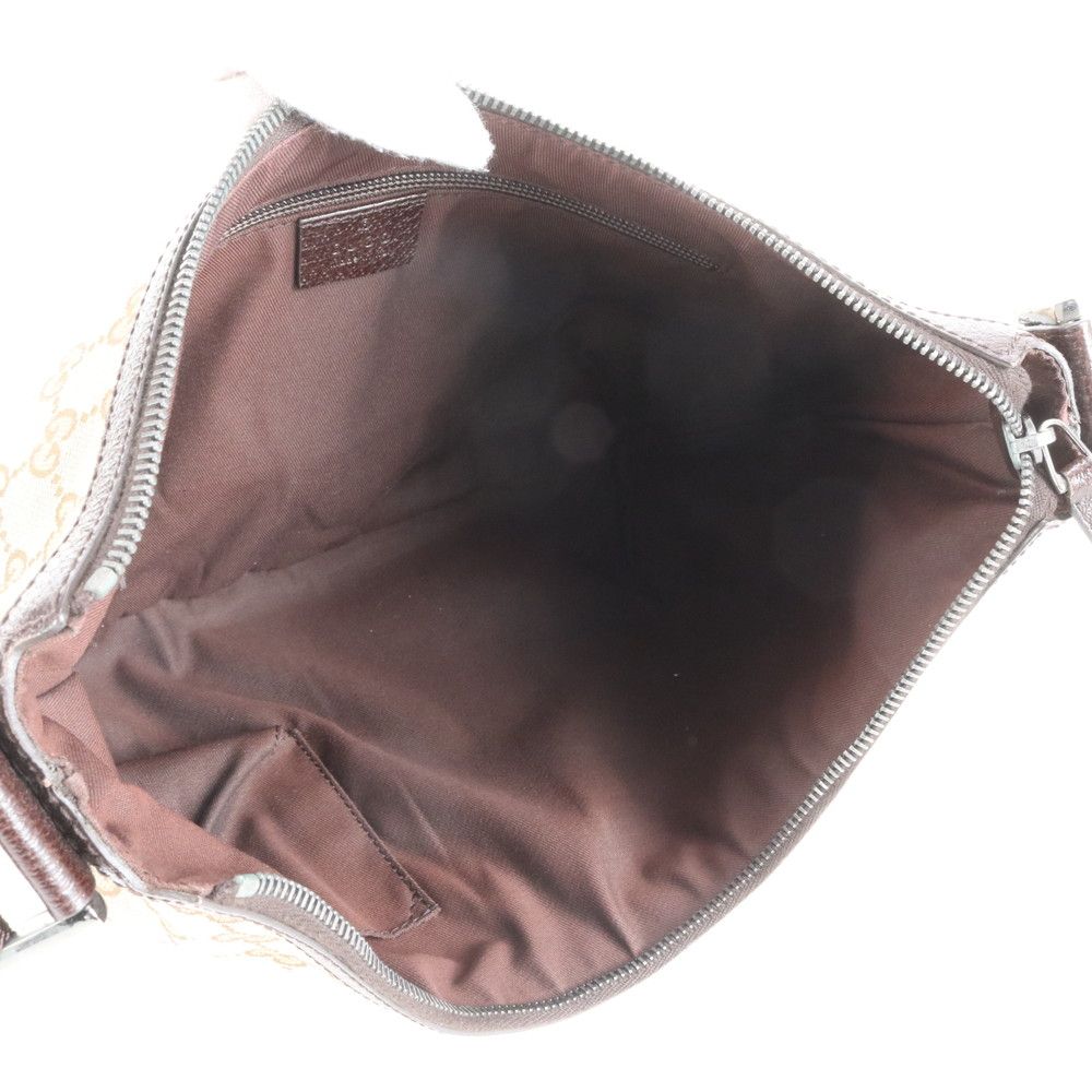 極美品 グッチ GG キャンバス レザー ショルダーバッグ 斜め掛け