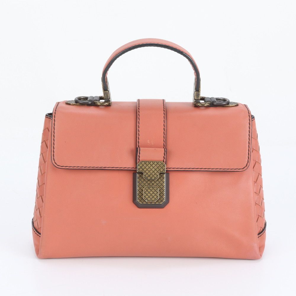 極美品 ボッテガヴェネタ イントレチャート レザー ハンドバッグ