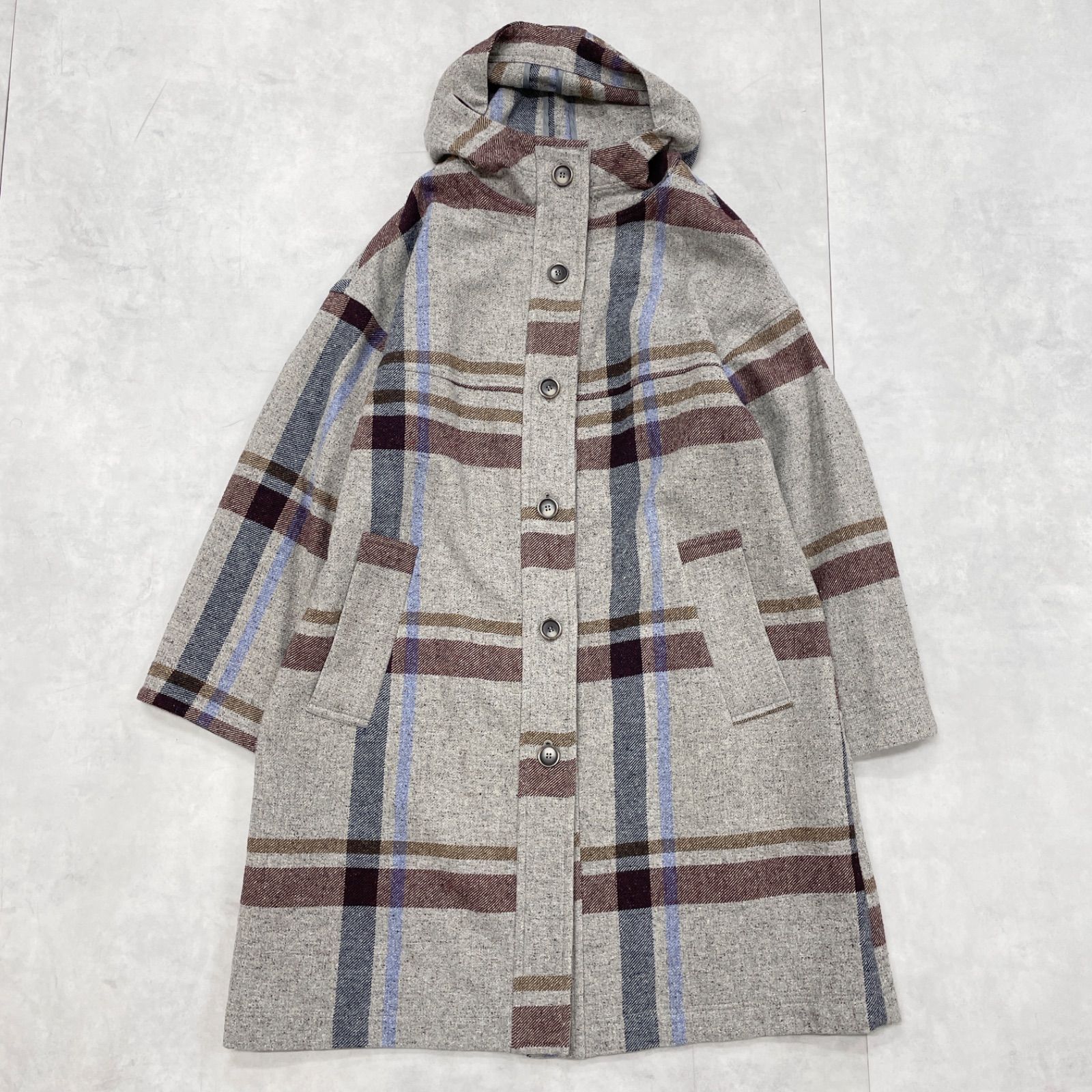 io comme io イオコムイオ センソユニコ ロングコート フード チェック