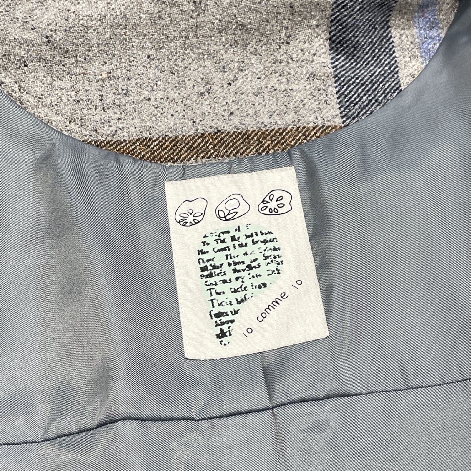 io comme io イオコムイオ センソユニコ ロングコート フード チェック