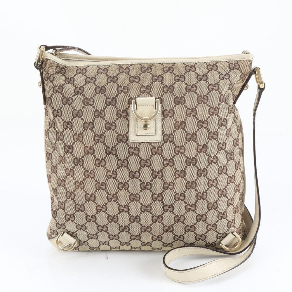 極美品 グッチ GGキャンバス アビー 131326 レザー ショルダーバッグ