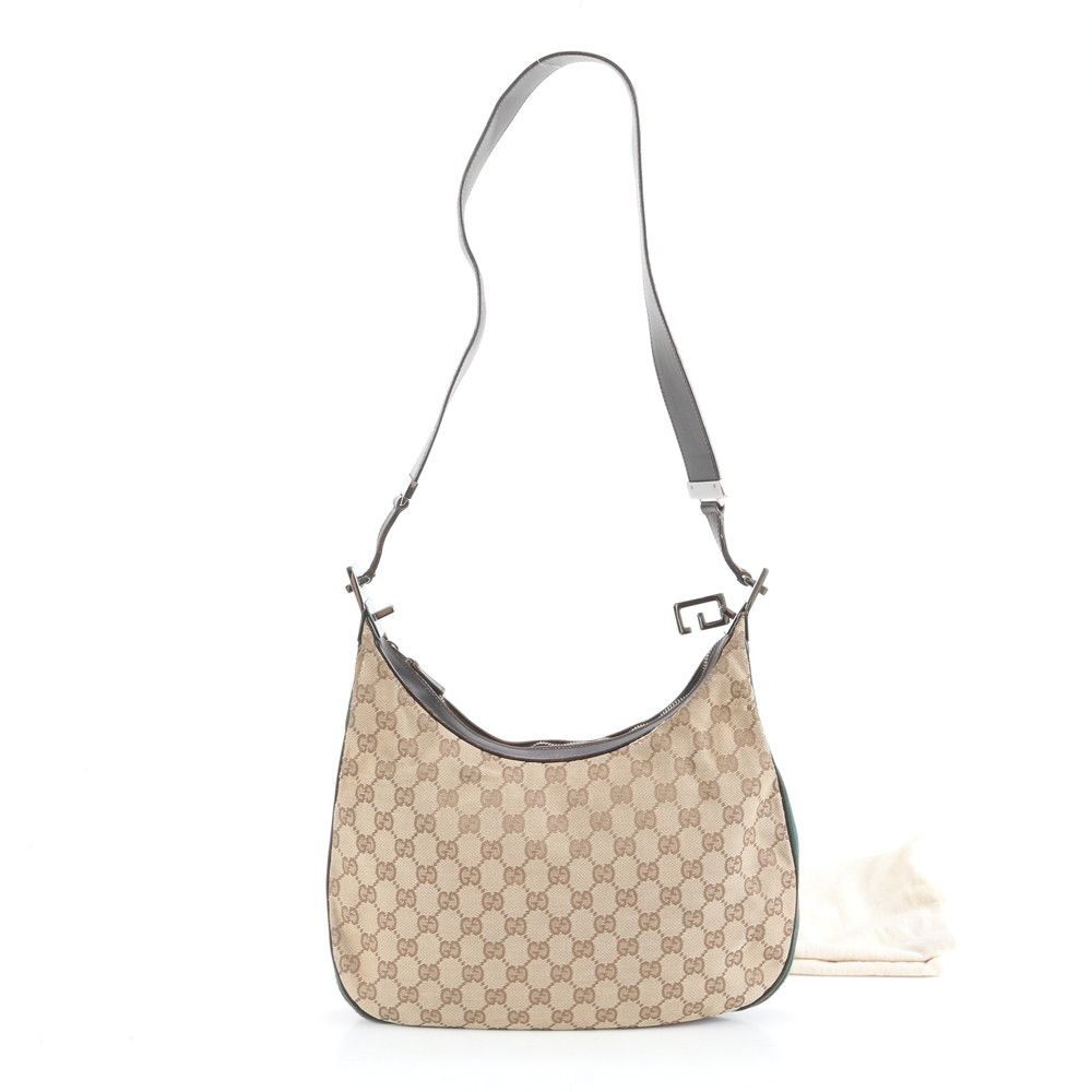 極美品 グッチ GGキャンバス シェリー ライン 001 3315 レザー