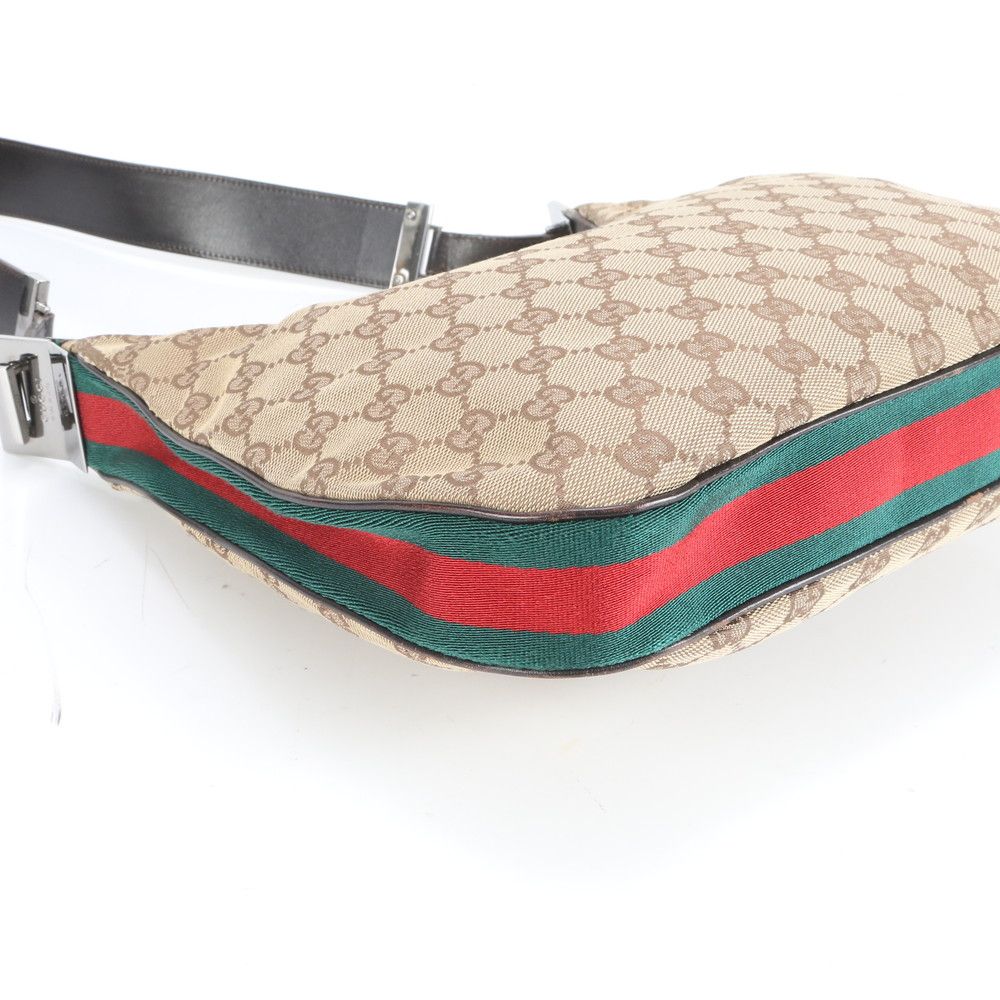 極美品 グッチ GGキャンバス シェリー ライン 001 3315 レザー