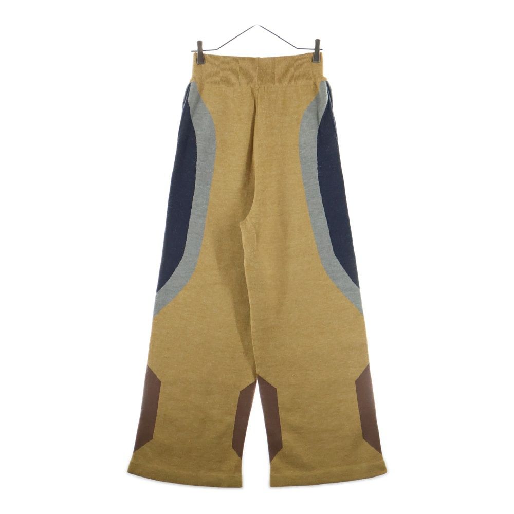 House Of Error ハウスオブエラー ドローコード付き プリントニットロングパンツ イエロー