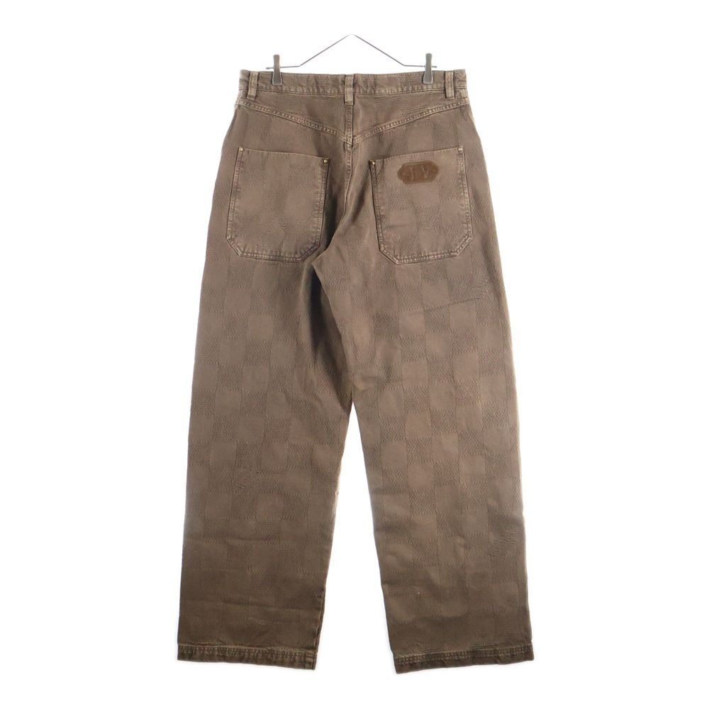 LOUIS VUITTON ルイヴィトン 24 AW ダミエワークデニムパンツ ダブルニー ペインターパンツ ブラウン RM 242 M MKB HRD 82 W