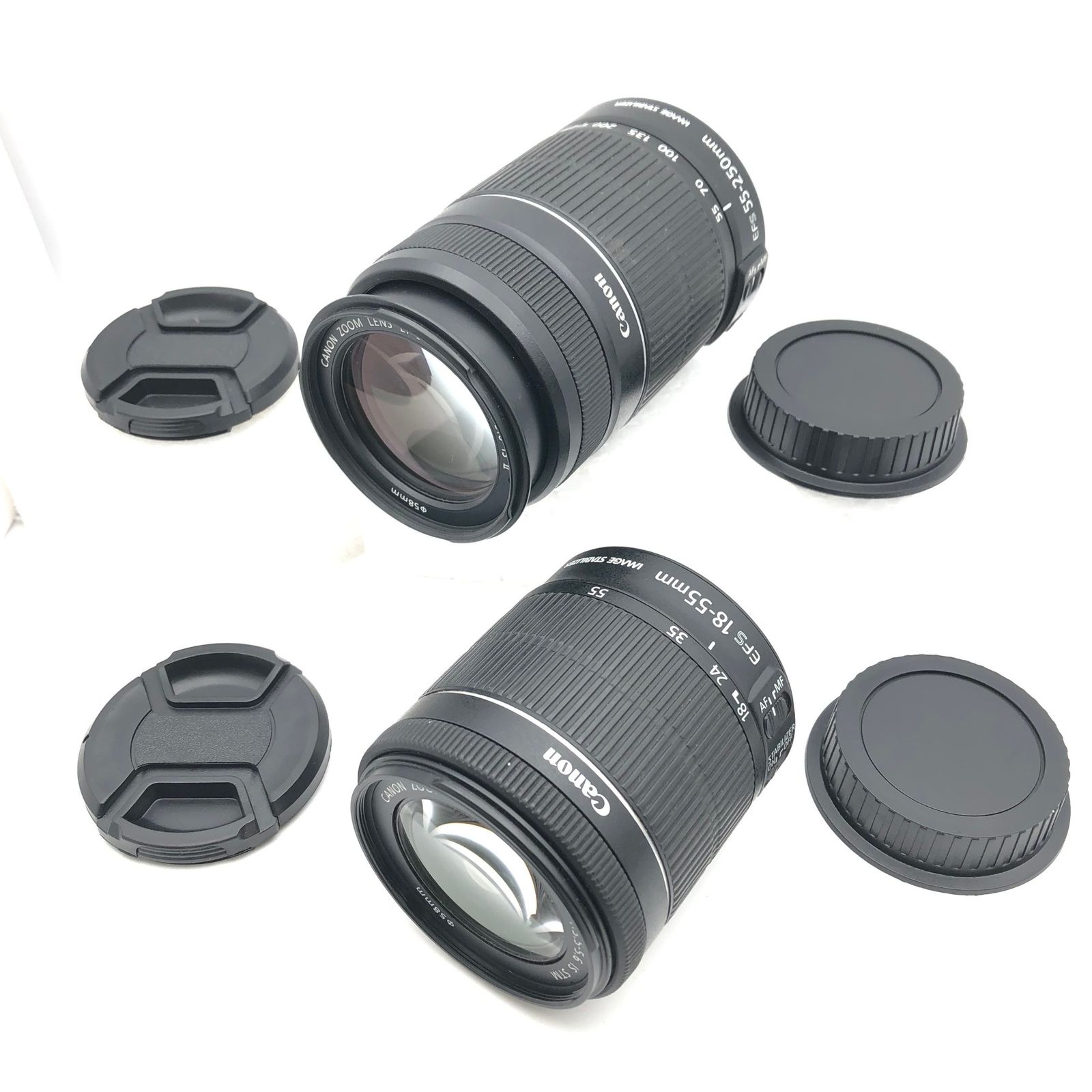 CANON EF-S 18-55mm 55-250mm ズームレンズ　セット Canon EF-S 18-55mm F3.5-5.6 IS STM 標準ズームレンズ #5154 ＋Canon
