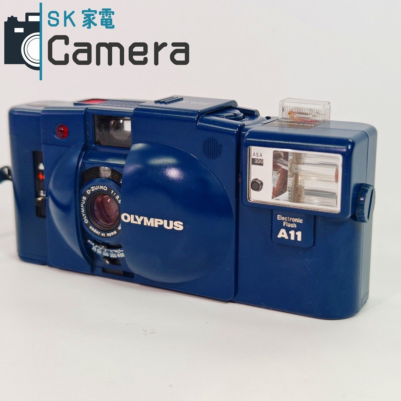 中古】 OLYMPUS XA2 D.ZUIKO 35mm F3.5 A11 ストロボ付 ブルー