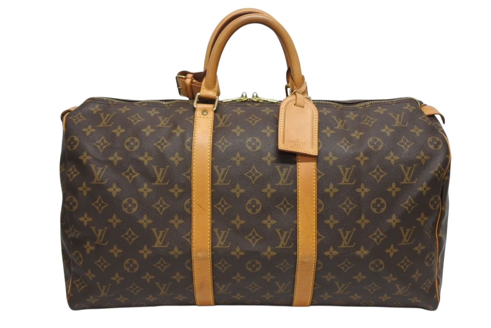 LOUIS VUITTON ルイヴィトン キーポル50 ボストンバッグ M 41426 モノグラム PVC レザー ゴールド金具 4 b 009665
