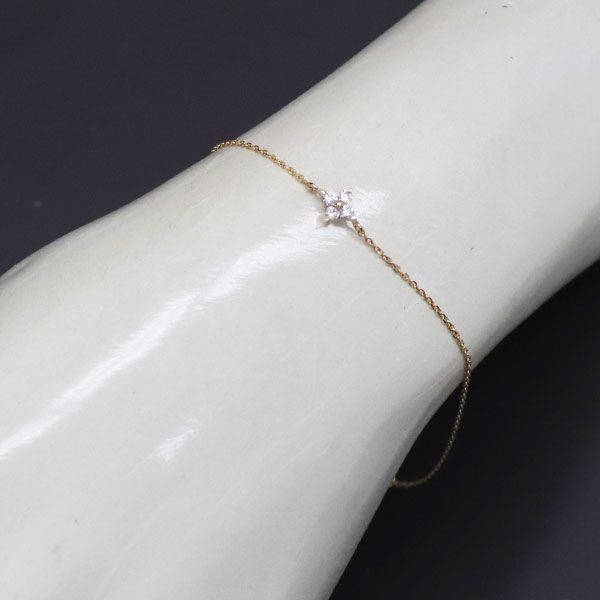 スタージュエリー K18PG ダイヤモンド ブレスレット 0.09ct フラワー