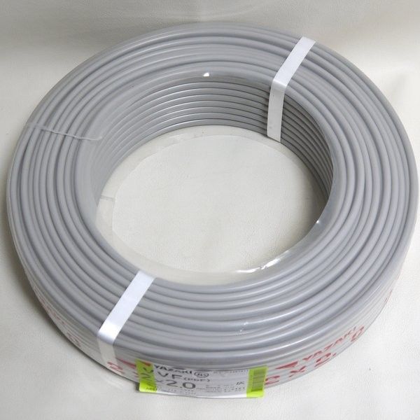 製 矢崎エナジーシステム YAZAKI VVFケーブル .0 mm 灰色 100 m 黒白 600 Vビニル絶縁ビニルシースケーブル ≡DT 6891