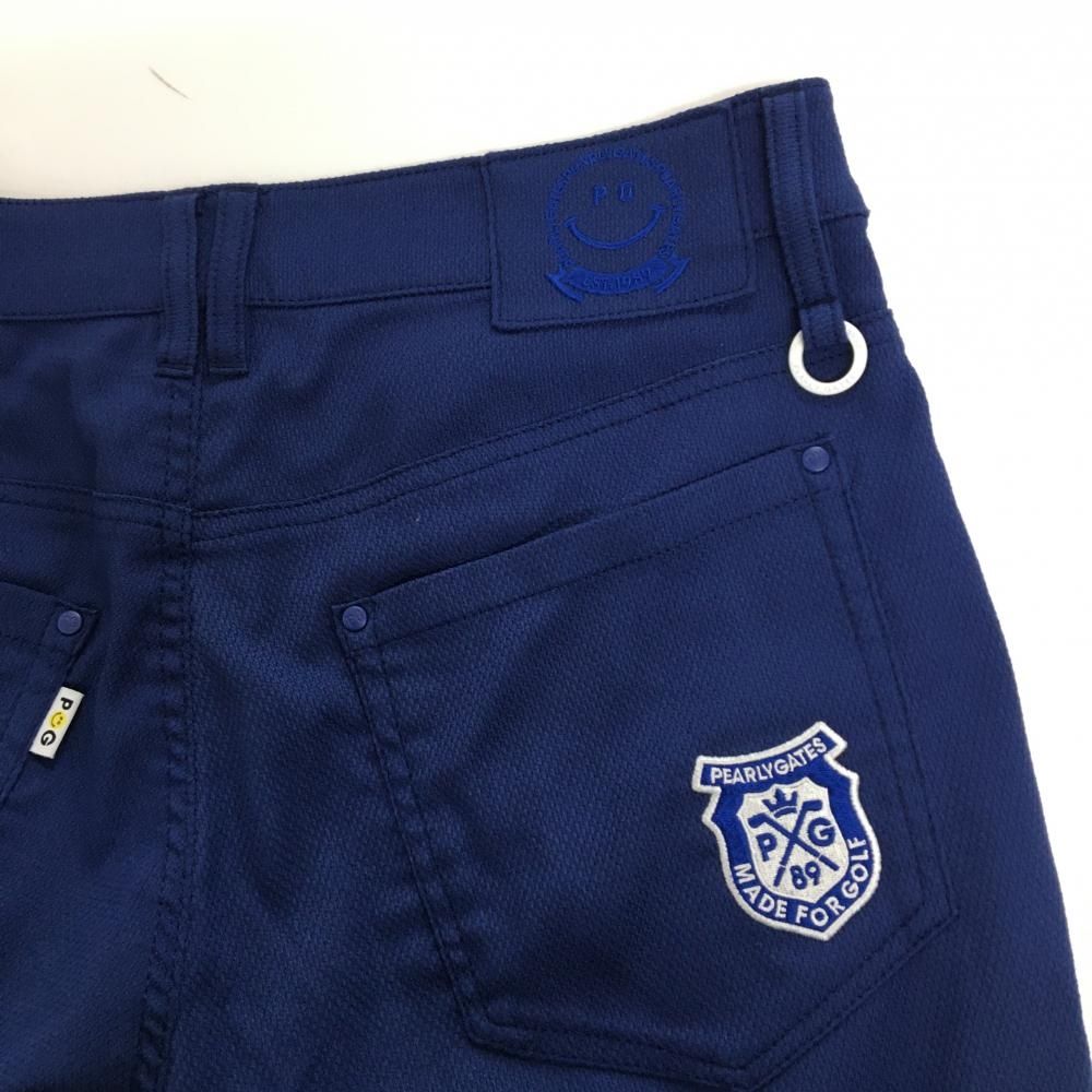 美品】パーリーゲイツ パンツ ネイビーブルー ストレッチ ニコちゃん
