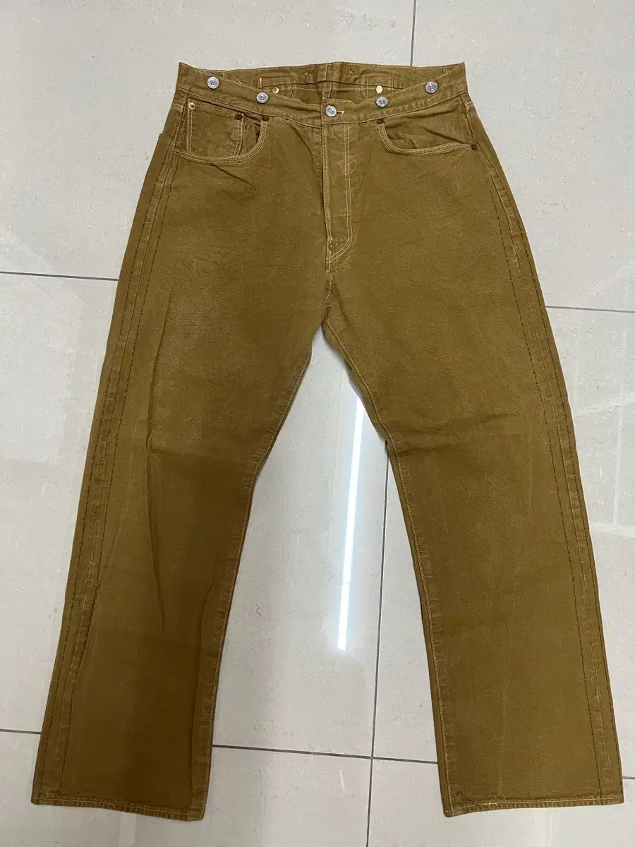 リーバイス 旧モデル復刻 コットン パンツ シンチバック サスペンダー ボタン