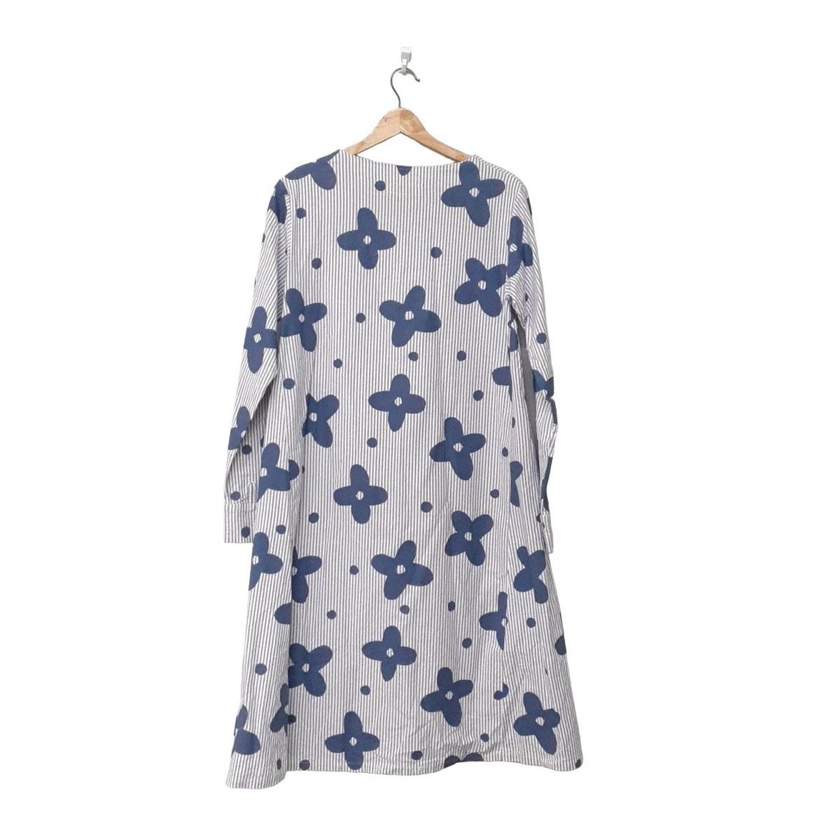 ソウソウ ワンピース サイズM レディース 白 ネイビー クルーネック 長袖 ロング チェック柄 ドット柄 ストライプ le coq sportif