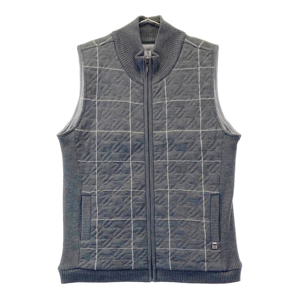 サイズ M MUNSING WEAR マンシングウェア SL 6562 中綿 ニット ジップベスト 千鳥 格子柄 グレー系 ゴルフウェア レディース ストスト
