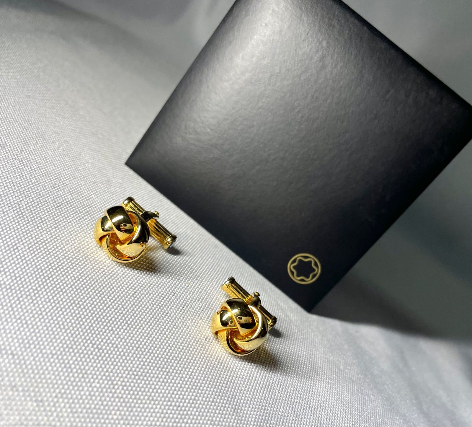 美品 希少 MONTBLANC モンブラン 編み込みスフィアデザイン 3Dカフス