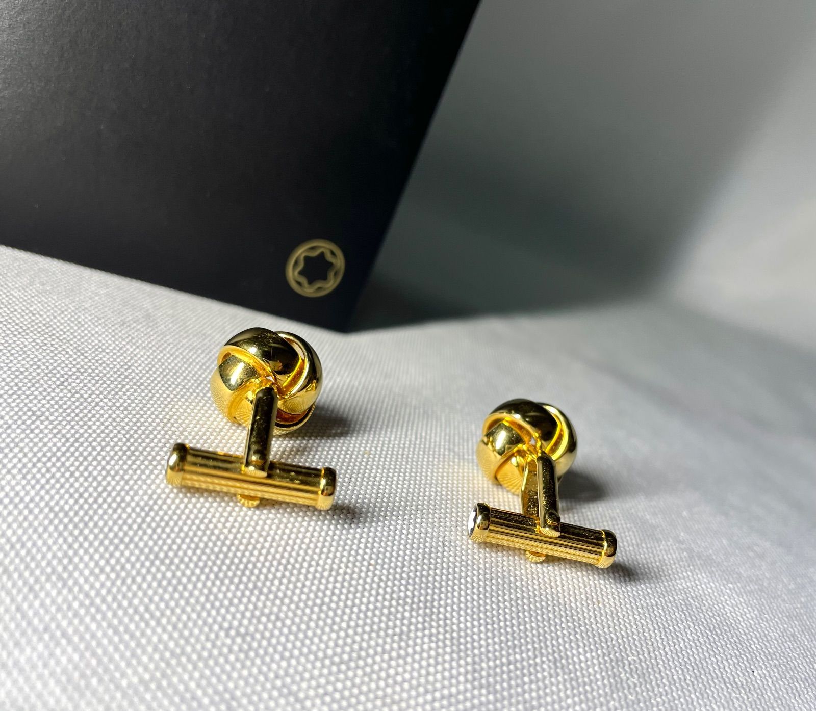 美品 希少 MONTBLANC モンブラン 編み込みスフィアデザイン 3Dカフス