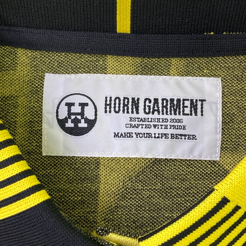 サイズ：36 HORN GMT ホーン ガーメント 半袖ワンピース 総柄 イエロー