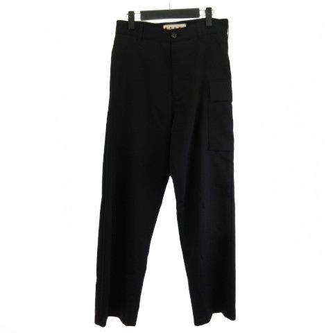 マルニ MARNI 24 SS WOOL WITH UTILITY POCKET BLACK パンツ スラックス 黒 ブラック 44